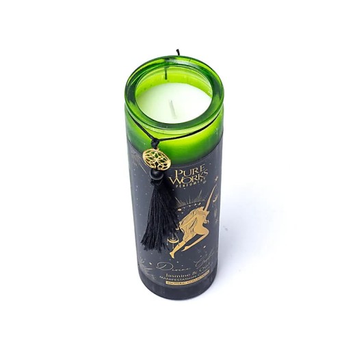 Świeca manifestacyjna Divine Goddess jaśmin oudh świeca ezoteryczna kobieca energia czarna świeca rytualna z chwostem