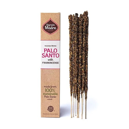 Sagrada Madre Palo Santo z Olibanum – 8 patyczków ręcznie robionych w Argentynie. 100% naturalne, z opadłych gałęzi. Czas palenia ok. 60 min. Oczyszcza, wspiera medytację, wprowadza spokój i duchową harmonię.