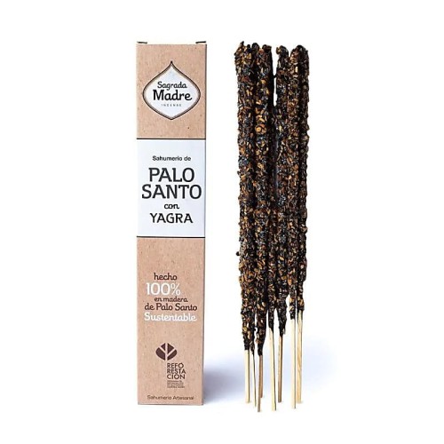Sagrada Madre Palo Santo z Yagra – 8 patyczków ręcznie robionych w Argentynie. 100% naturalne. Czas palenia ok. 60 min. Oczyszcza aurę, podnosi wibracje, przyciąga obfitość i wypełnia przestrzeń cytrusowo-orzeźwiającym aromatem Yagra z nutą Palo Santo.