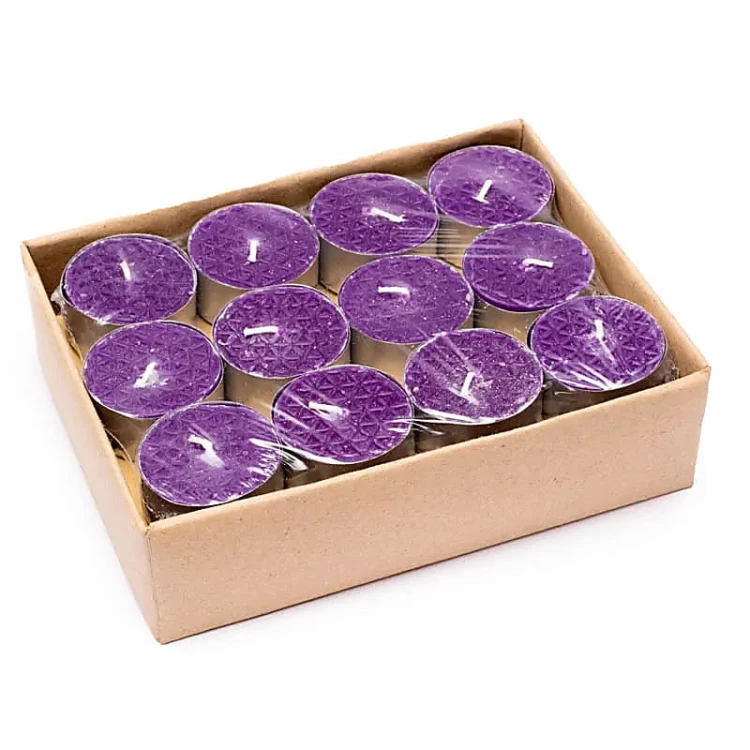Świece t-light „Flower of Life” o kwiatowym zapachu. Zestaw 12 sztuk, ręcznie robione z wosku palmowego i kokosowego. Czyste spalanie, 5h czasu palenia, symbol Kwiatu Życia na opakowaniu. Idealne do medytacji, rytuałów i relaksu