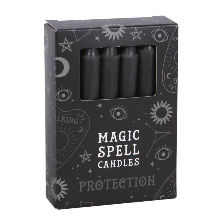 Czarne świece rytualne Magic Spell Candles (12 szt.) – ochrona, oczyszczenie i odcięcie negatywnych energii. Idealne do magii ochronnej i rytuałów.