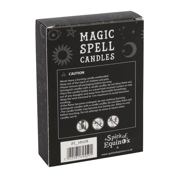 Czarne świece rytualne Magic Spell Candles (12 szt.) – ochrona, oczyszczenie i odcięcie negatywnych energii. Idealne do magii ochronnej i rytuałów.