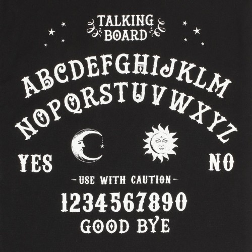 Torba bawełniana czarna z planszą Ouija. Eco tote bag 40 cm. Idealna na zakupy, książki i codzienne wyprawy. Styl gotycki i ezoteryczny design.