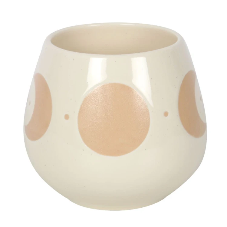 Kubek ceramiczny 500 ml z fazami księżyca. Subtelny design wax resist. Kolekcja Phase de Lune. Do mikrofalówki i zmywarki. Idealny na prezent.