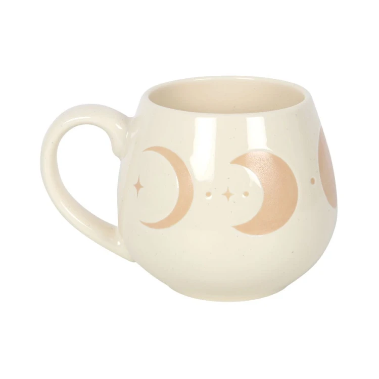Kubek ceramiczny 500 ml z fazami księżyca. Subtelny design wax resist. Kolekcja Phase de Lune. Do mikrofalówki i zmywarki. Idealny na prezent.