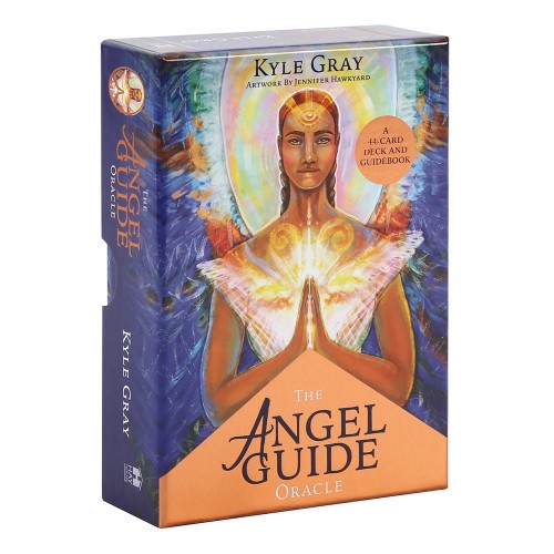 Talia „The Angel Guide Oracle” – 44 karty autorstwa Kyle’a Graya z ilustracjami Jennifer Hawkyard, przewodnik do interpretacji, połączenie z energią aniołów, wsparcie i inspiracja.