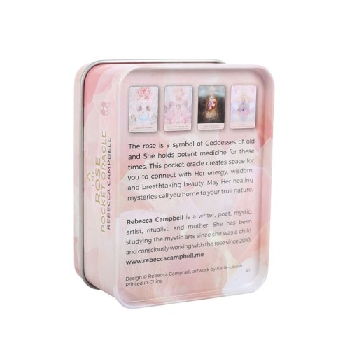 „The Rose Pocket Oracle” – talia 44 kart wyroczni Rebekki Campbell z przewodnikiem (240 stron). Mistyczne ilustracje Katie-Louise. Idealna do podróży.