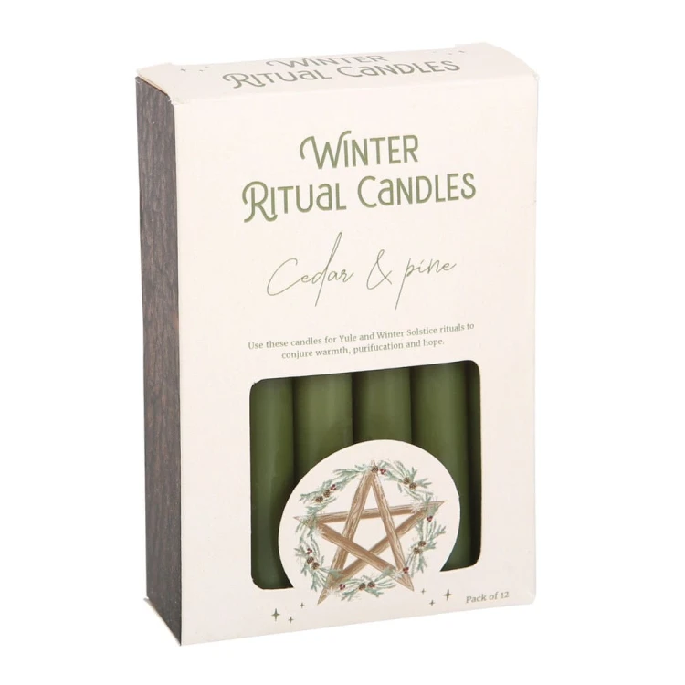 Zestaw świec rytualnych Winter Ritual Candles – Cedr i Sosna, idealnych na Yule