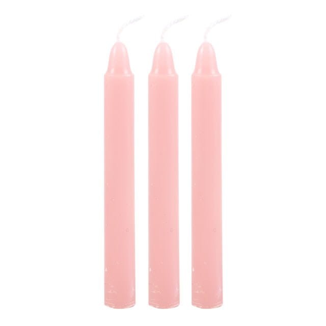 Różowe świece rytualne do zaklęć miłości – zestaw magiczny.