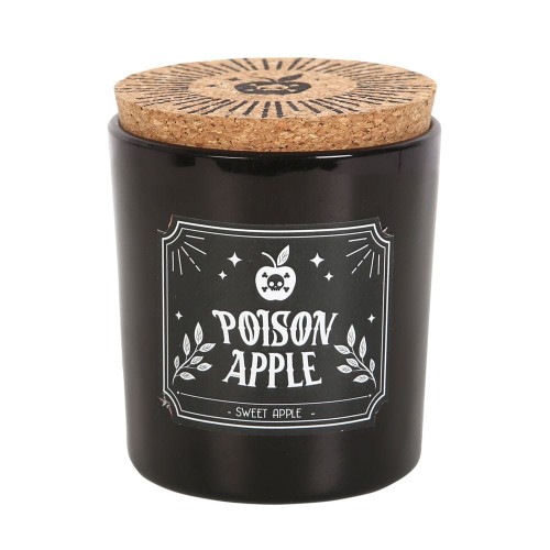 Świeca zapachowa „Poison Apple” w czarnym szkle, aromat słodkich jabłek, w eleganckim pudełku, czas palenia 21h.