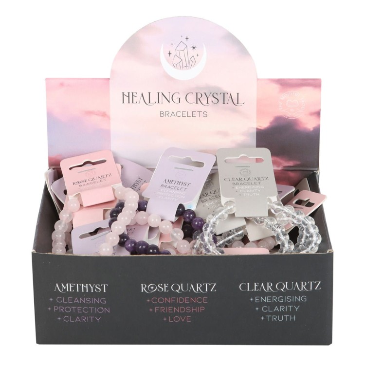 Bransoletka z naturalnego ametystu – „Kamień Spokoju”. Wspiera oczyszczanie, ochronę i jasność umysłu. Polerowane fioletowe koraliki na elastycznej żyłce, idealne do medytacji, jogi i codziennego noszenia.