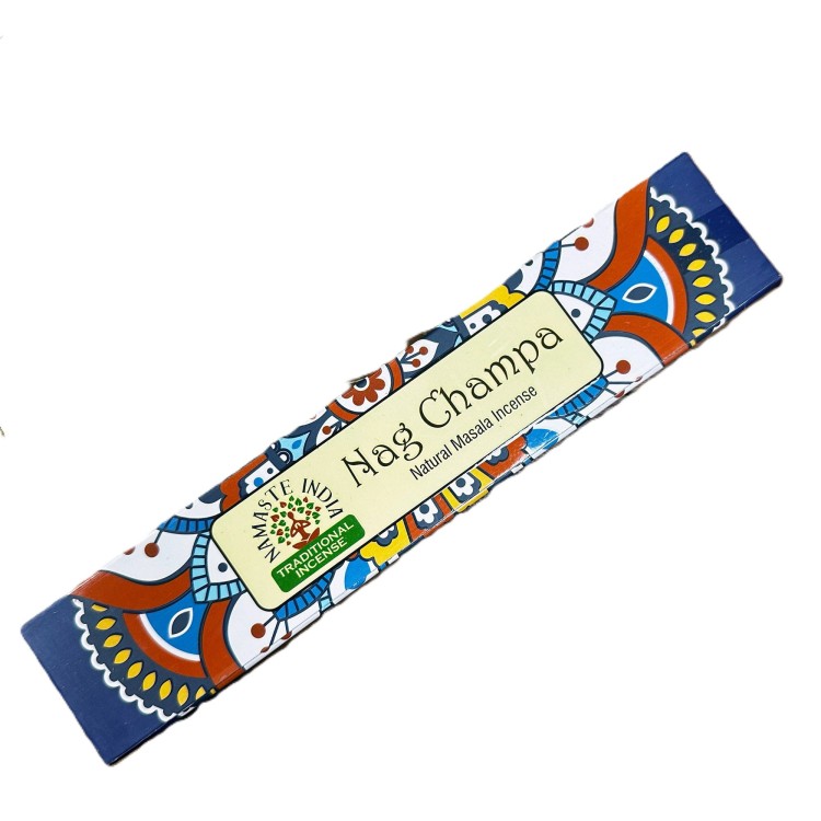 Kadzidełka Masala Namaste Mandala Nag Champa – ręcznie zwijane, o egzotycznym kadzidłowo-kwiatowym aromacie, idealne do medytacji, rytuałów i tworzenia harmonijnej przestrzeni.