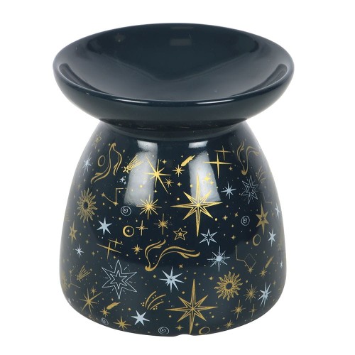 Kominek do olejków i wosków „Celestial Starry Night” – ceramiczny, z motywem gwiazd i konstelacji. Idealny na prezent i do codziennej aromaterapii.