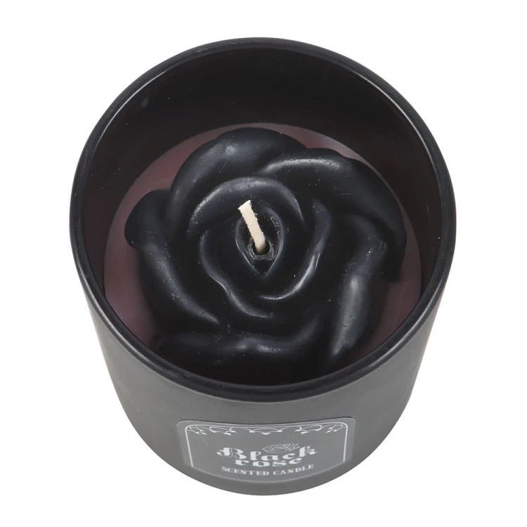 Black Rose – świeca zapachowa w kształcie czarnej róży. Zmysłowy aromat i gotycki design. Idealna do nastrojowego wnętrza lub na prezent.