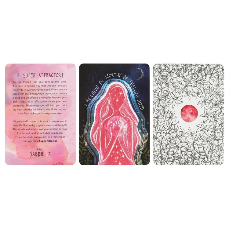 Super Attractor – 52 karty afirmacyjne Gabrielle Bernstein pomagające w manifestacji i przyciąganiu pozytywnej energii. Piękne ilustracje Micaeli Ezry.