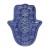 Ciemnoniebieska ceramiczna podstawka Hamsa z gwiazdami i orientalnym wzorem