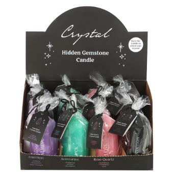 Display świec z ukrytymi kamieniami – Crystal Hidden Gemstone Candle