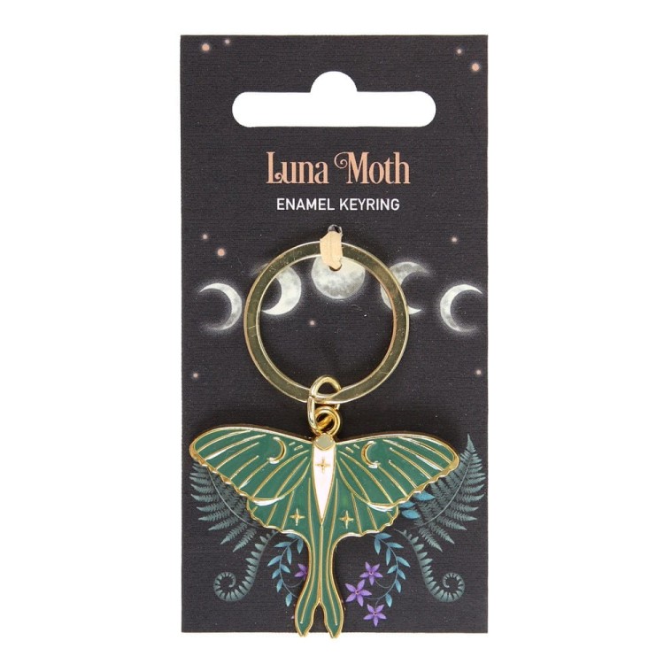 Brelok Luna Moth na tle karty z fazami księżyca