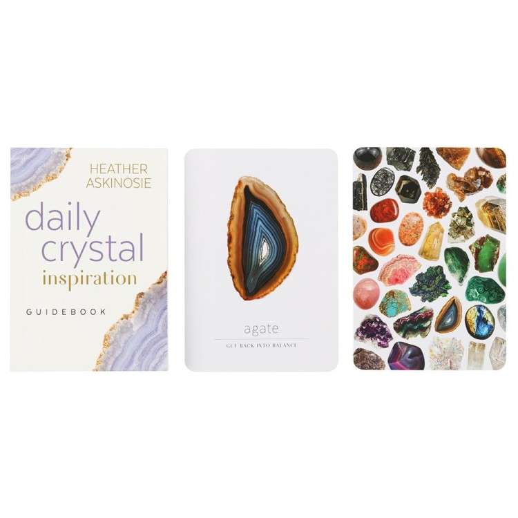 Karty i przewodnik z zestawu Daily Crystal Inspiration autorstwa Heather Askinosie