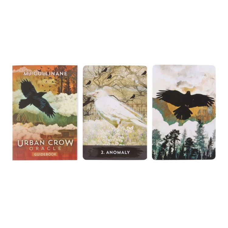 Karty i przewodnik Urban Crow Oracle autorstwa MJ Cullinane.