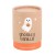Opakowanie świecy Ghostly Vanilla w brązowo-pomarańczowym pudełku z grafiką duszka.