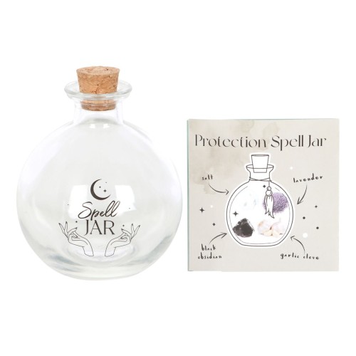 Magiczna buteleczka z zestawem kart zaklęć – miłość, szczęście, ochrona, sen i dobrobyt.