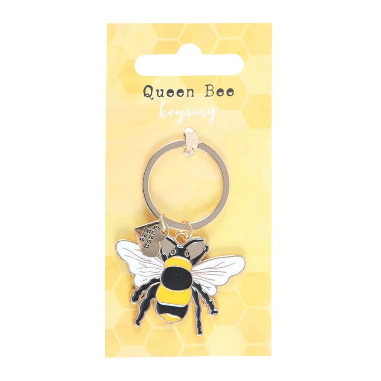 Breloczek Queen Bee na żółtym tle – elegancki amulet kobiecej mocy.