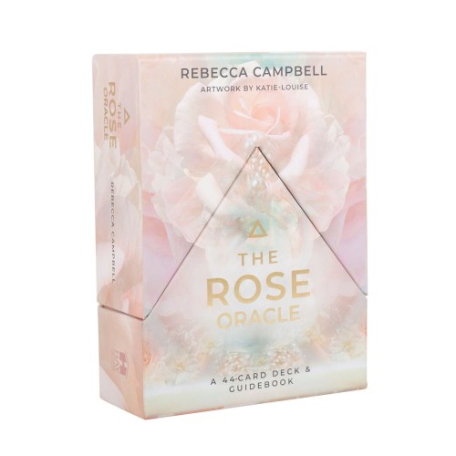 Pudełko The Rose Oracle z delikatnym designem w odcieniach różu i złota.
