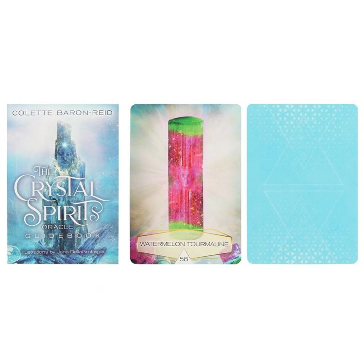 Karta Watermelon Tourmaline z przewodnikiem Crystal Spirits Oracle.