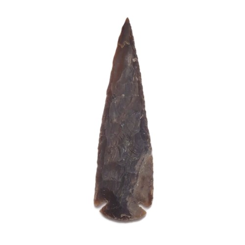 Brązowy grot z naturalnego agatu 111 g, masywny amulet ochronny i uziemiający w kształcie grotu – Strefa 3.