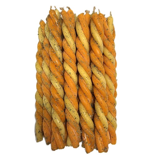 Naturalna skręcana świeca rytualna SZCZĘŚCIE z kocimiętką, ręcznie wykonana świeca magiczna