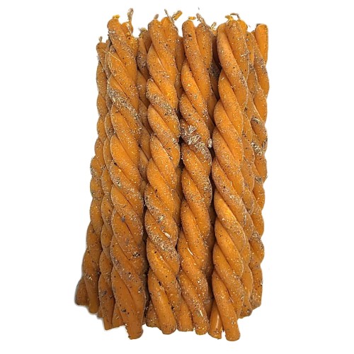 Naturalna skręcana świeca rytualna JASNOŚĆ SYTUACJI z lawendą, ręcznie wykonana świeca magiczna