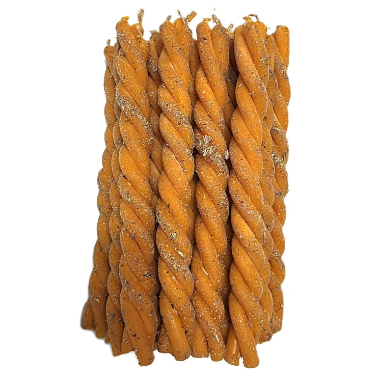 Naturalna skręcana świeca rytualna JASNOŚĆ SYTUACJI z lawendą, ręcznie wykonana świeca magiczna