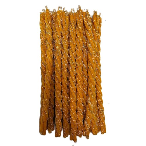 Naturalna skręcana świeca rytualna ZDROWY SPOKOJNY SEN z rumiankiem, ręcznie wykonana świeca magiczna