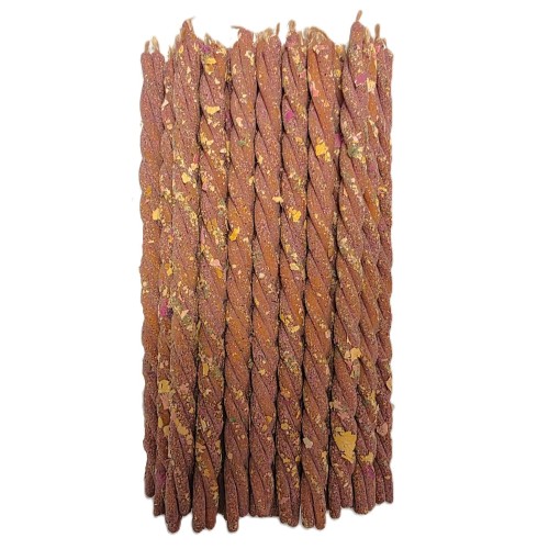 Naturalna skręcana świeca rytualna RÓWNOWAGA I SPOKÓJ z pomarańczą, różą i olejkiem sandałowym