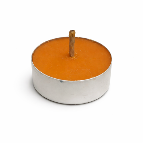 Pomarańczowy tilajt z wosku pszczelego – świeca czakralna handmade 3,5 cm. Symbol pasji, radości i energii twórczej. Doskonała do medytacji i jogi.