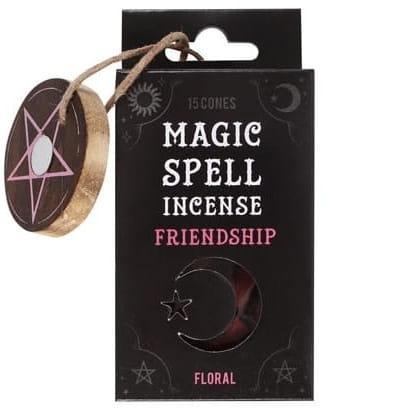 Opakowanie Magic Spell Incense Friendship z różowym pentagramem i napisem „Floral” – kadzidełka przyjaźni i harmonii.
