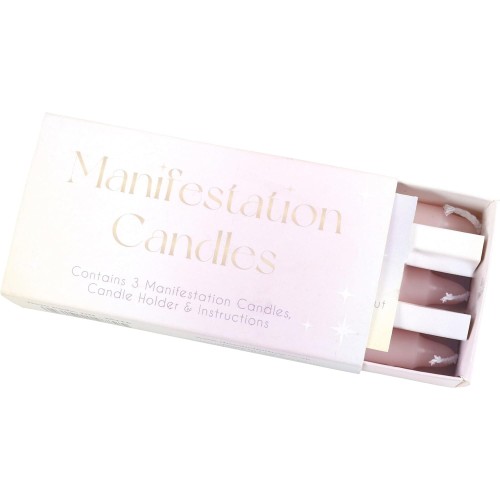 Opakowanie Manifestation Candles z wysuniętymi świecami