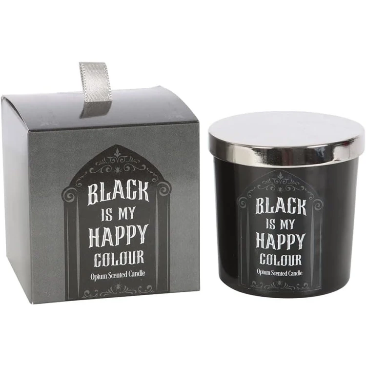 Zestaw świeca i pudełko Black is My Happy Colour – gotycki styl i elegancja.