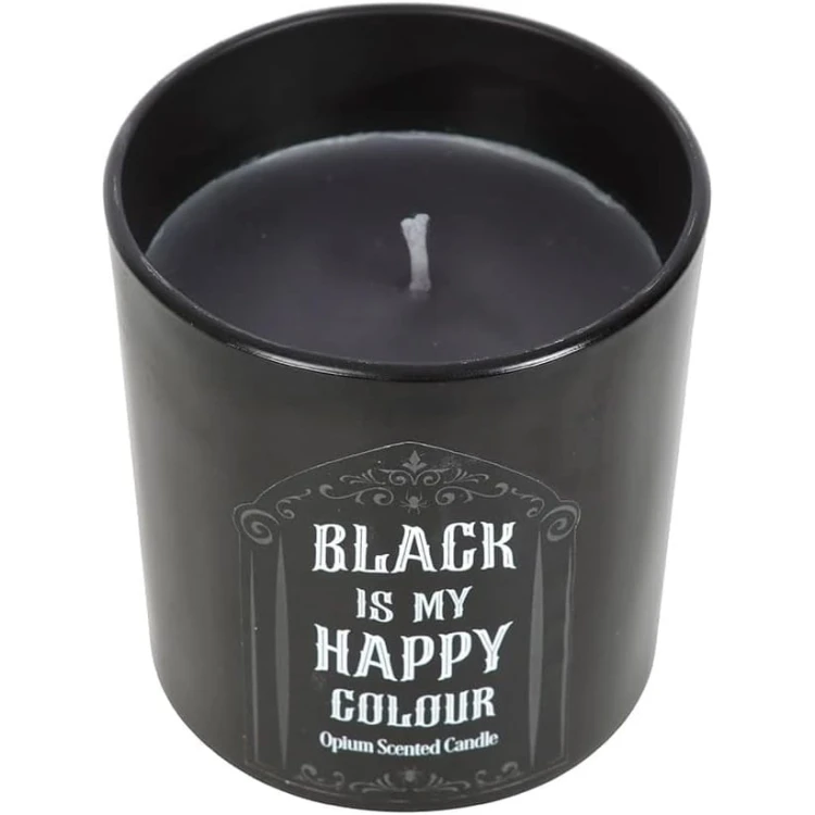 Świeca Black is My Happy Colour w ciemnym tle – rytuał dla dusz nocy.