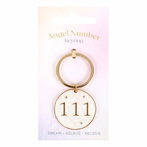 Brelok z liczbą anielską 111 w złotym kolorze – symbol nowych początków