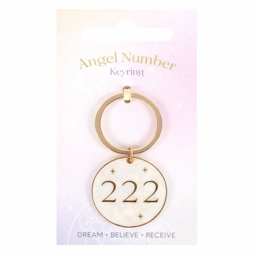 Złoty brelok z liczbą anielską 222 – symbol zaufania i równowagi