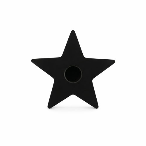 Czarny świecznik w kształcie gwiazdy na świeczki z serii Magic Spell. Naturalny, prosty design idealny do świątecznych aranżacji i codziennego wystroju wnętrza.