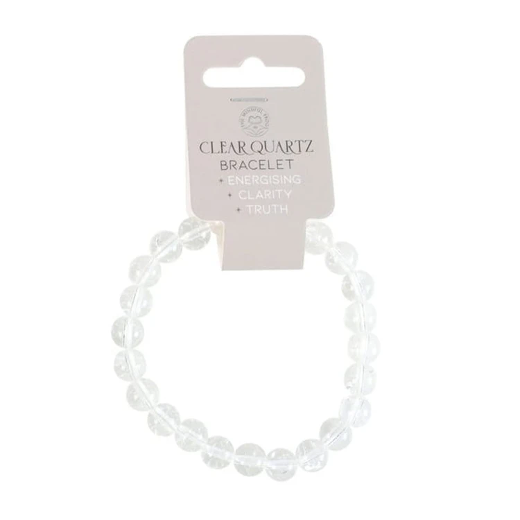 Bransoletka z naturalnego kryształu górskiego – „Mistrzowski Uzdrowiciel”. Wzmacnia energię, oczyszcza aurę, wspiera jasność umysłu i harmonię. Polerowane kamienie na elastycznej żyłce, idealne do medytacji i codziennego noszenia.