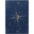 Aksamitny notatnik A5 „Crescent Moon” ze złotymi gwiazdami, cytatem i wzorem konstelacji. Liniowane strony ze złotymi krawędziami, idealny jako dziennik, planer lub prezent dla miłośników kosmosu i ezoteryki.