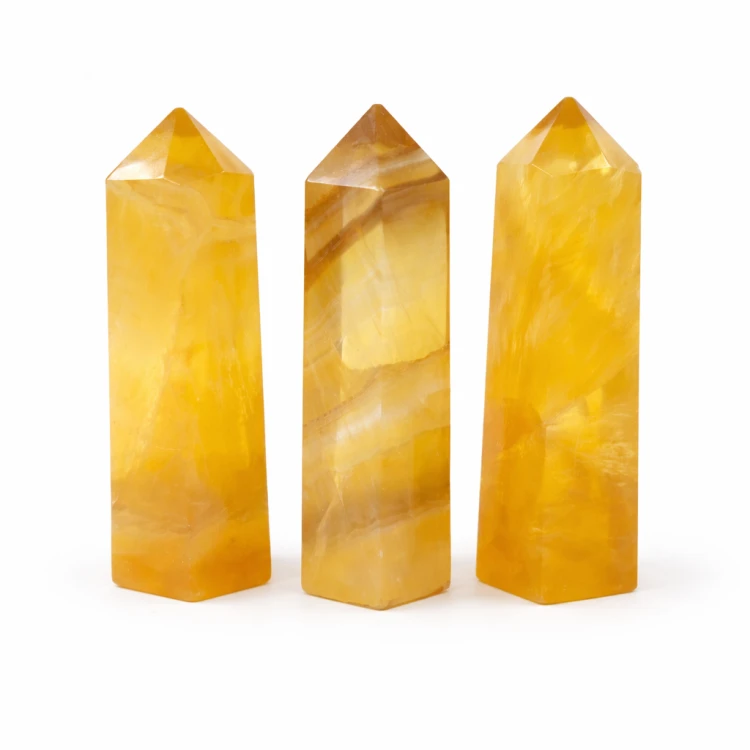 Żółty fluoryt obelisk 6,5–7,9 cm – kamień koncentracji i obfitości Strefa 3