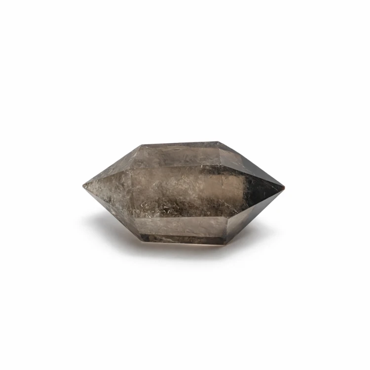 Unikatowy kwarc dymny „Cichy Obrońca” 138 g – podwójny szpic ochronny w naturalnym odcieniu dymnym, kamień uziemiający i stabilizujący energię