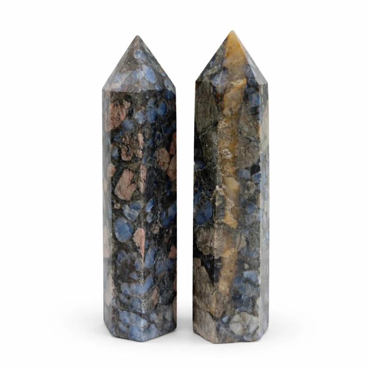 Ryolit obelisk 8,5 - 10 cm – naturalny wielobarwny kamień transformacji i stabilizacji emocjonalnej.