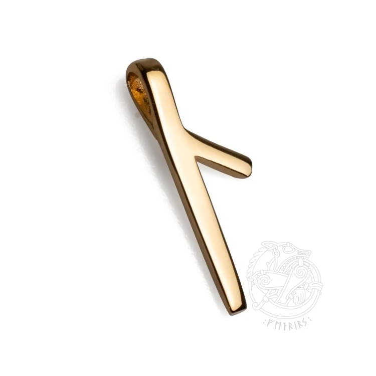 Wisiorek runiczny LAGUZ pozłacany – talizman intuicji, emocji i harmonijnego przepływu. Ręcznie wykonany w Polsce amulet wspierający rozwój duchowy, zmysłowość i wewnętrzną równowagę.