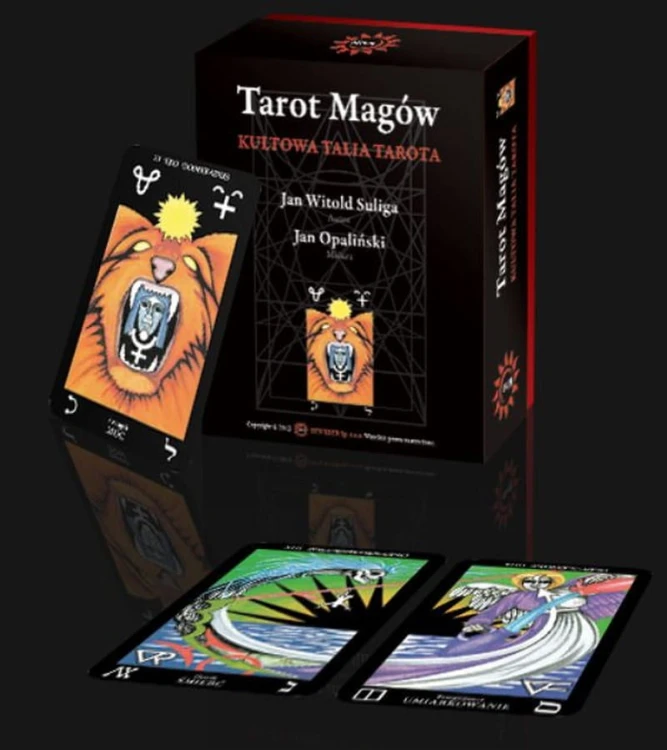 Tarot Magów Witolda Suligi – talia 78 kart tarota z książeczką i woreczkiem na karty